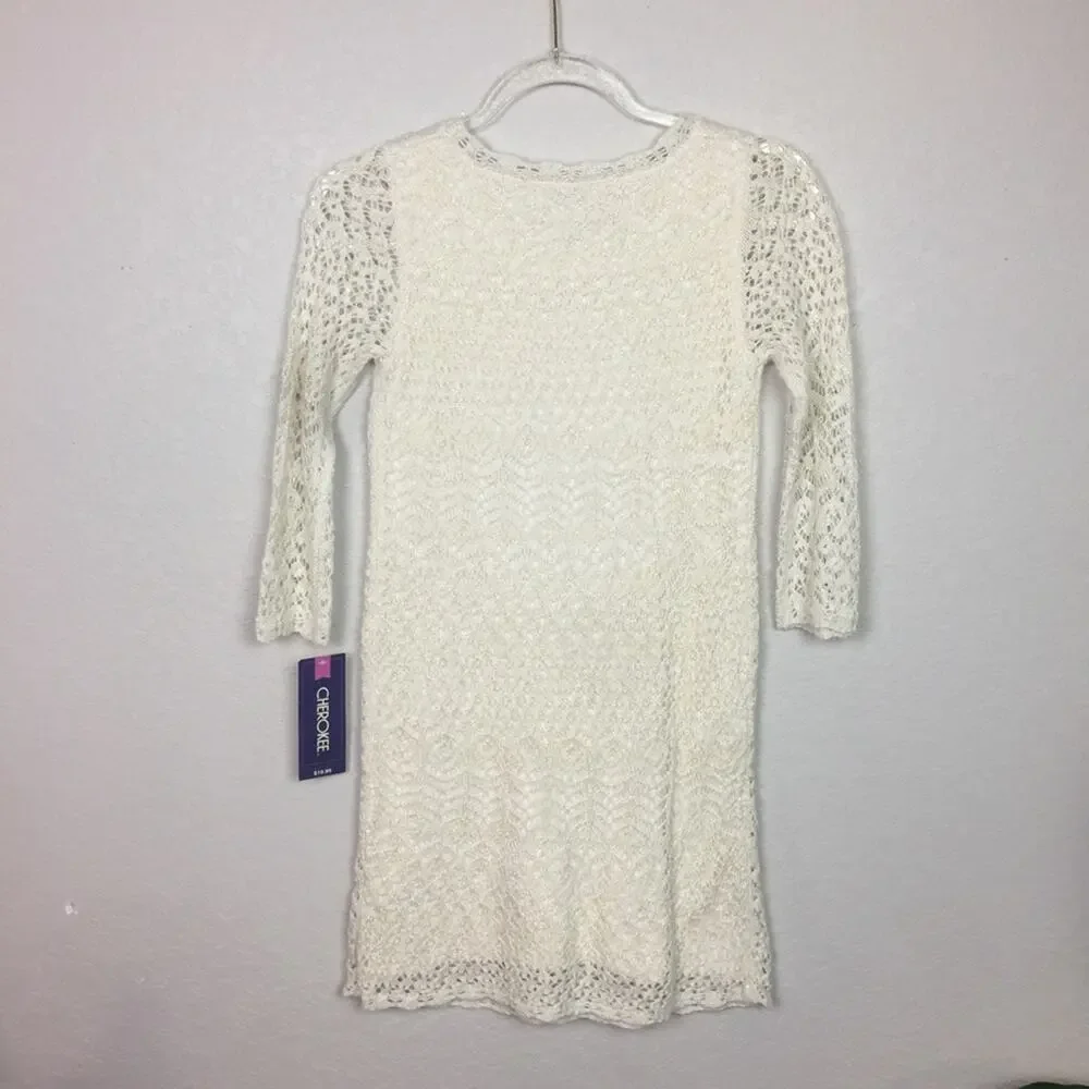 BNWT! CHEROKEE Cream Knit Dress Size L